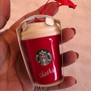 Starbucks Festive Green and Red Ornament